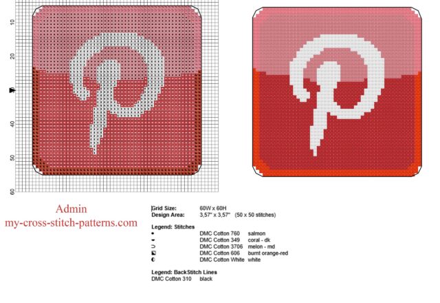 pinterest_logo_free_cross_stitch_pattern_in_fifty_stitches