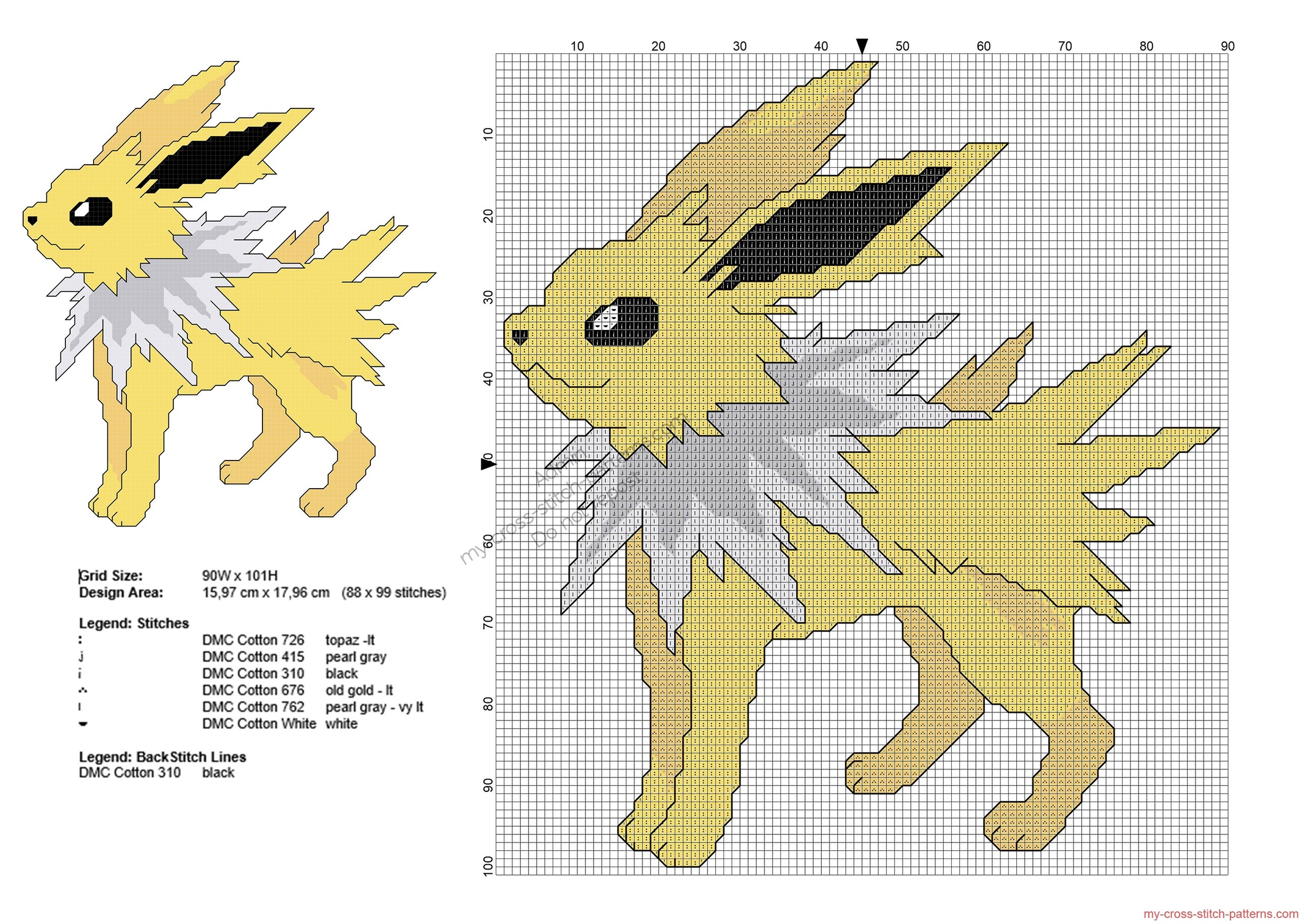 pokemon_jolteon_free_cross_stitch_pattern