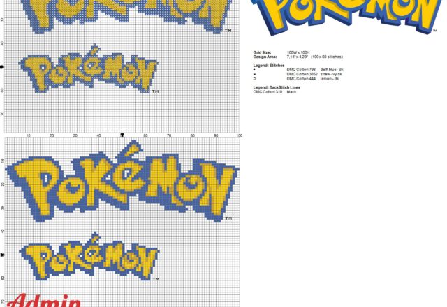 pokemon_logo_cross_stitch_pattern_two_sizes