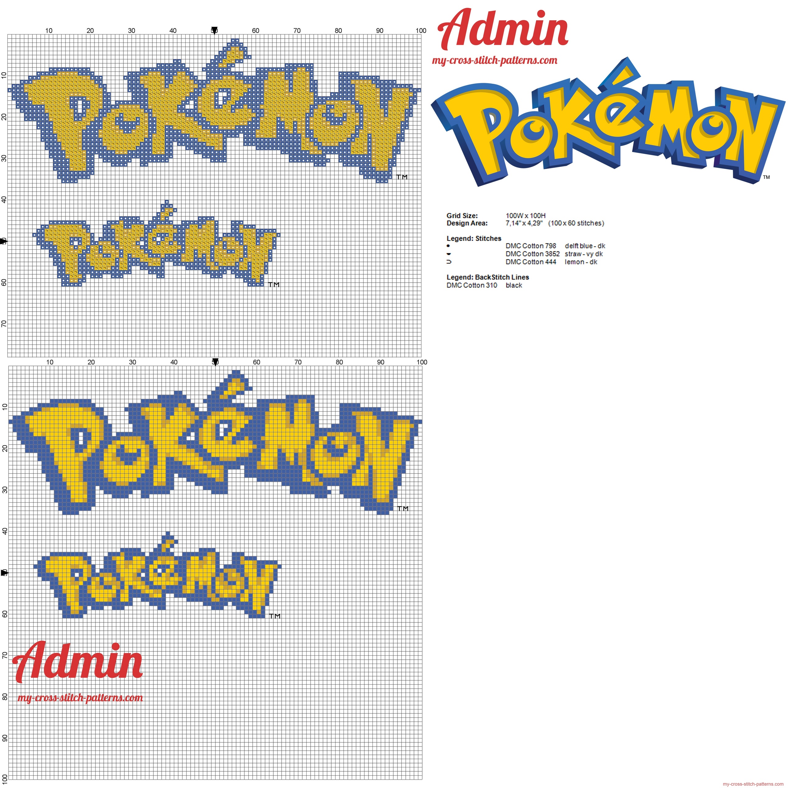 pokemon_logo_cross_stitch_pattern_two_sizes