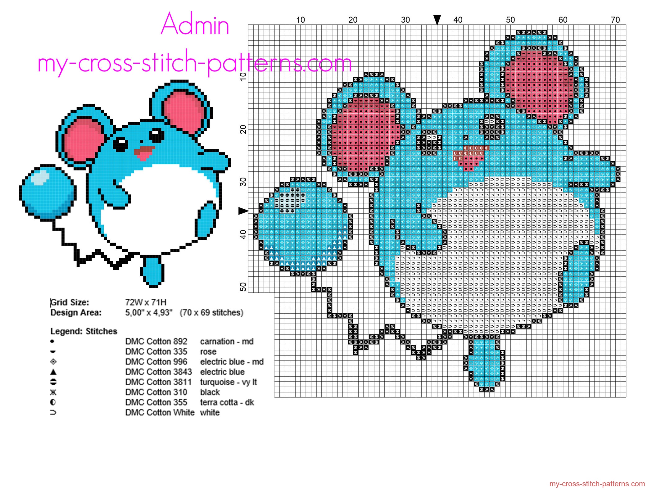 pokemon_marill_second_generation_number_183_free_cross_stitch_pattern