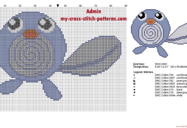 pokemon_poliwag_060_first_generation_of_pokemon_cross_stitch_pattern