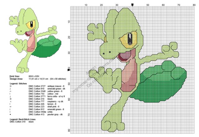 pokemon_treecko_free_cross_stitch_pattern