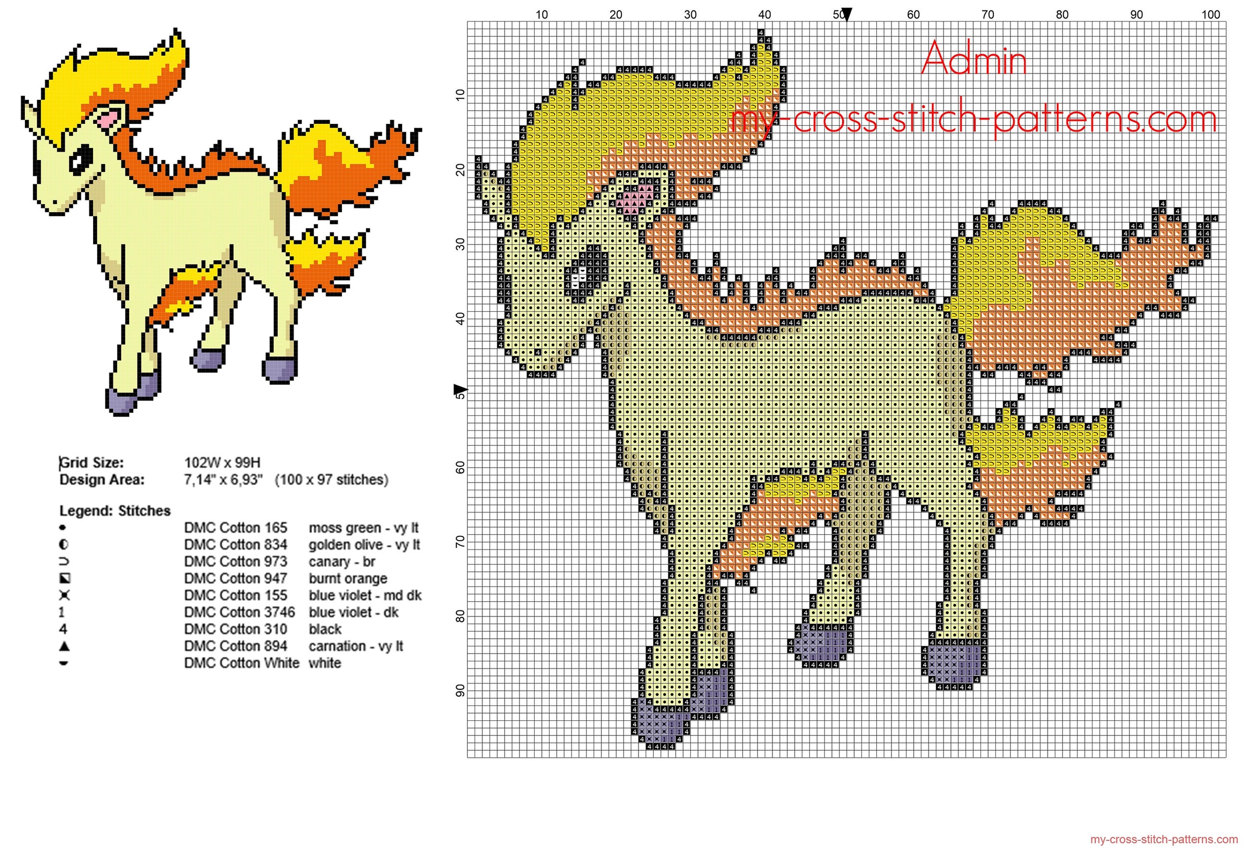 ponyta_pokemon_number_077_first_generation_free_cross_stitch_pattern