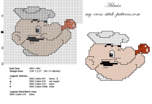 popeye_the_sailor_small_face_cross_stitch_pattern_in_40_stitches