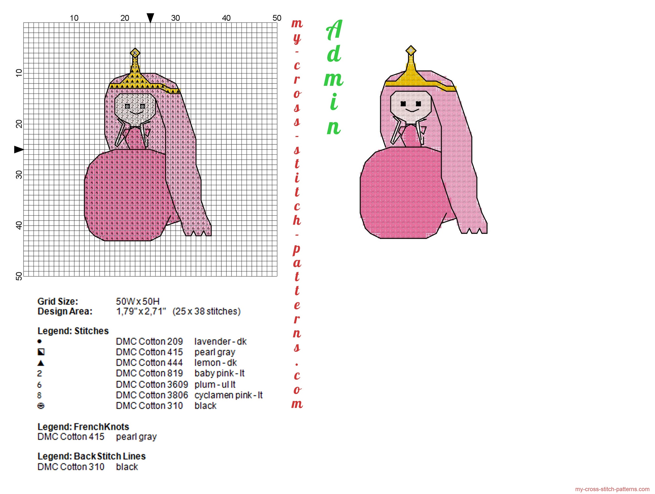 princess_bubblegum_adventure_time_cross_stitch_pattern_2