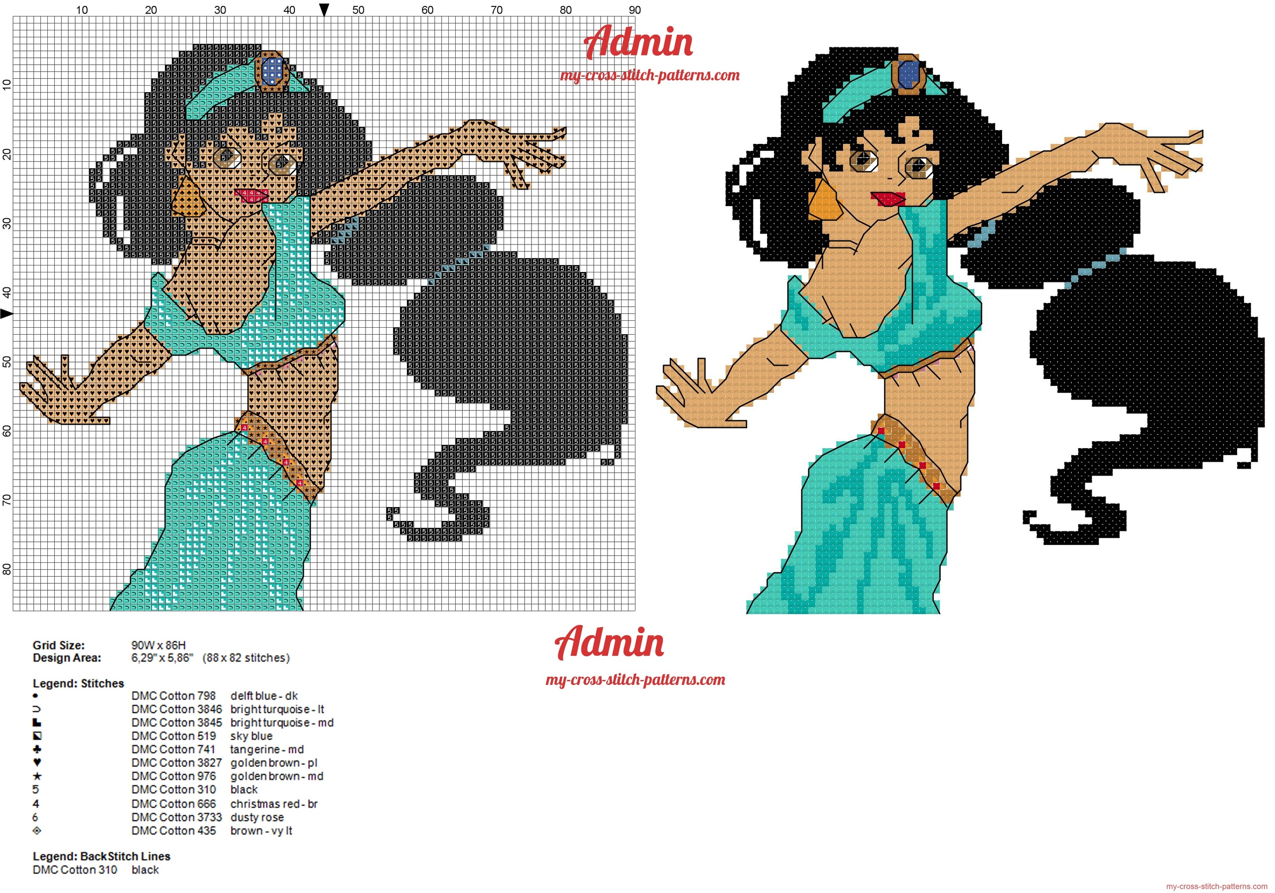 princess_jasmine_cross_stitch_pattern_free