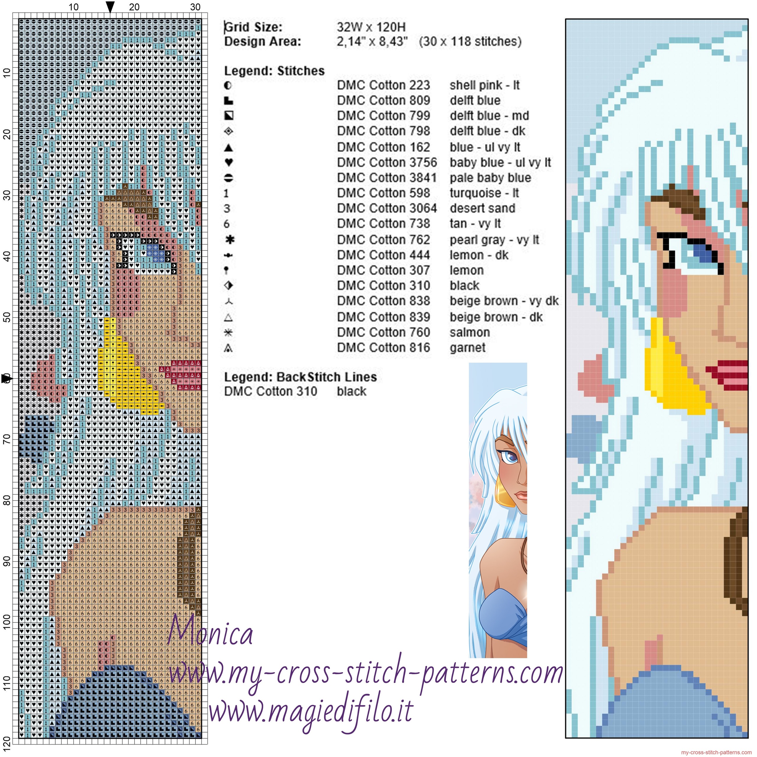 princess_kida_atlantis_the_lost_empire_bookmark_cross_stitch_pattern_