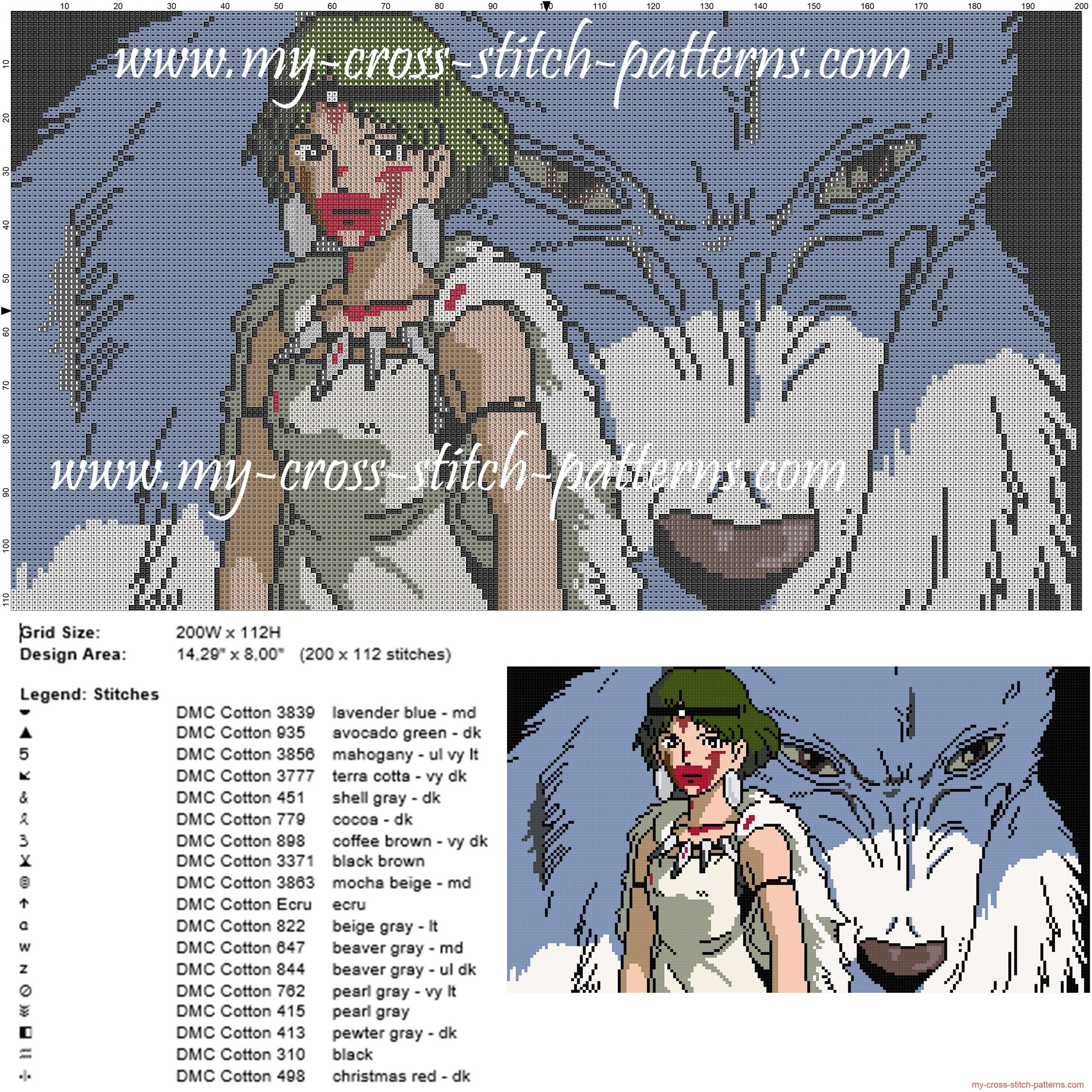 princess_mononoke_cross_stitch_pattern_