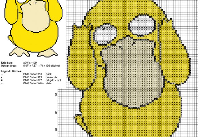 psyduck_pokemon_first_generation_number_054_free_cross_stitch_pattern_download