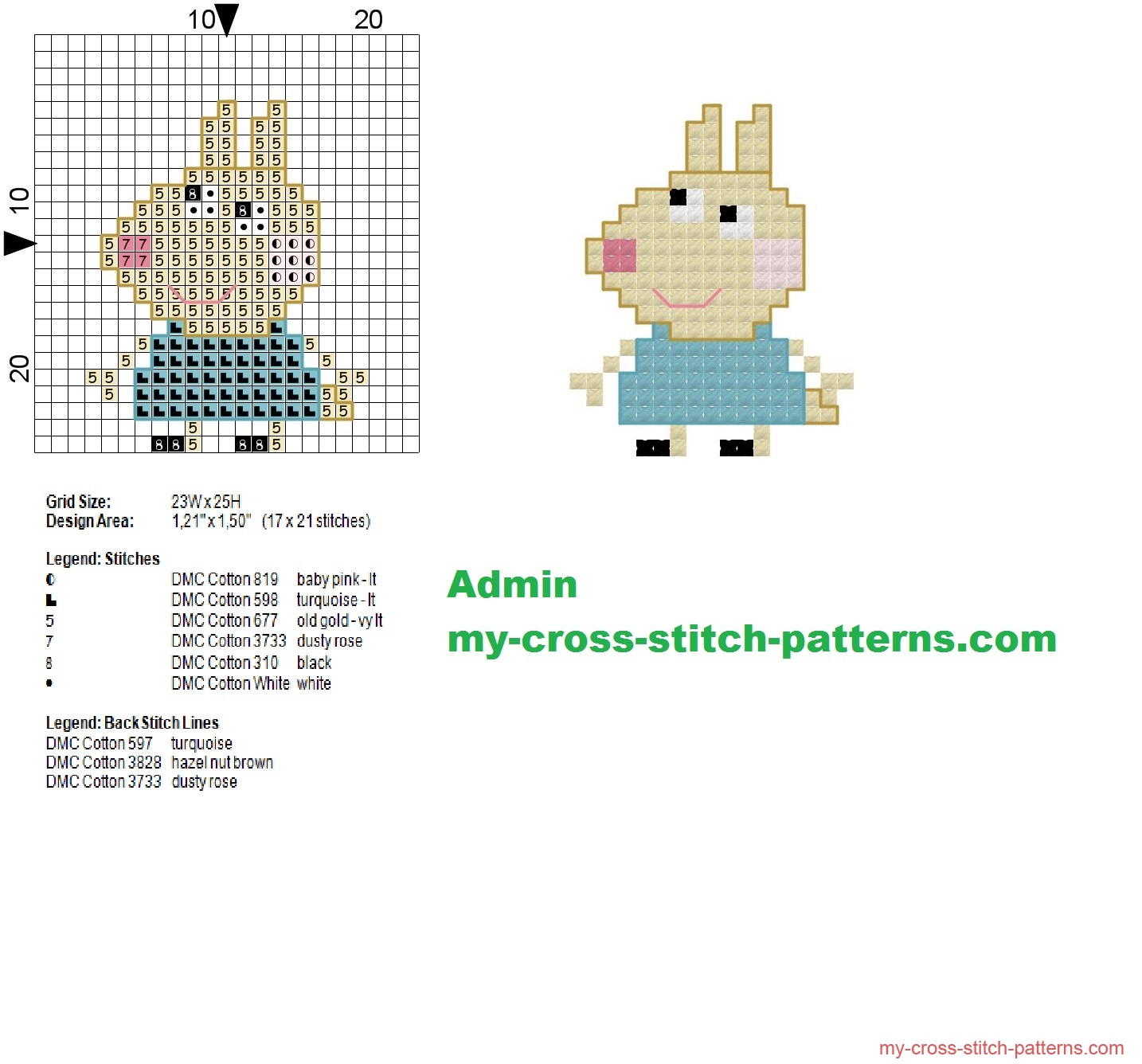rebecca_rabbit_from_peppa_pig_cross_stitch_pattern_17x21