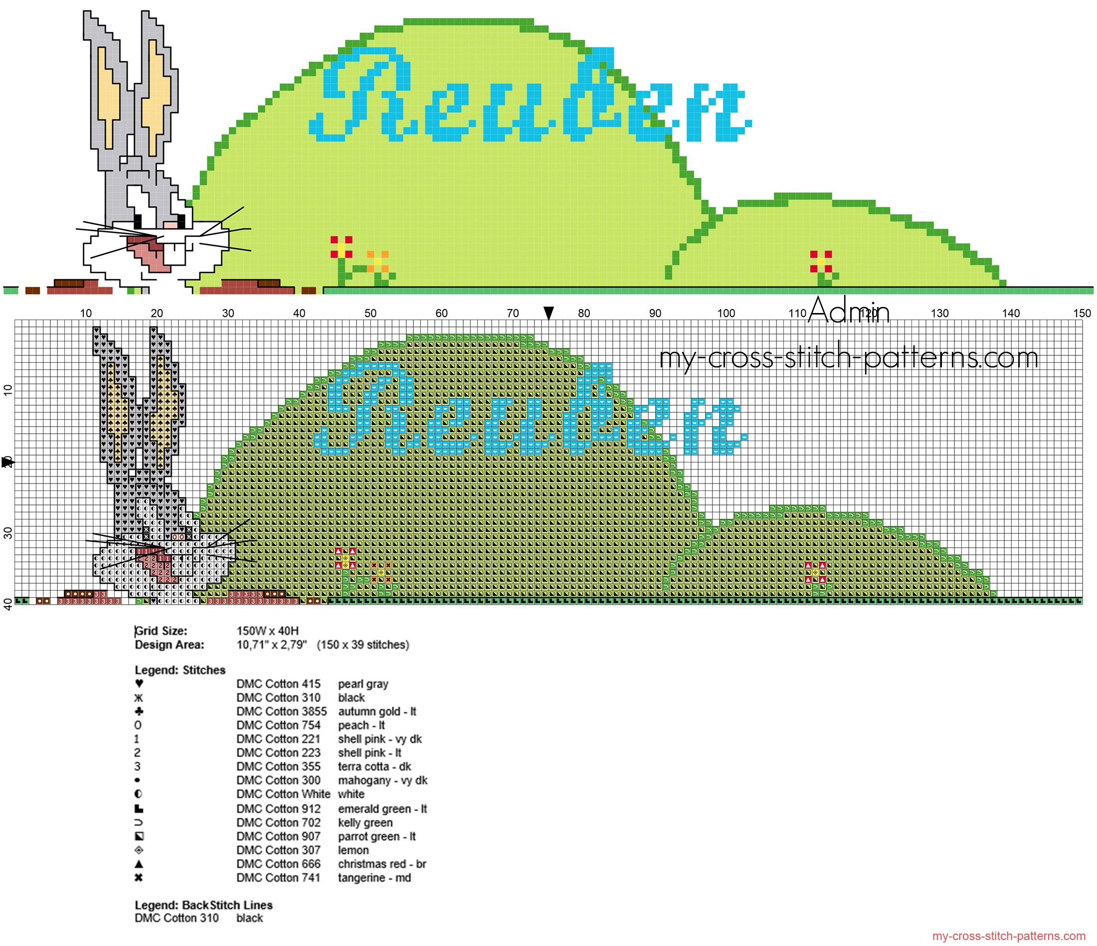 reuben_cross_stitch_baby_male_name_with_bugs_bunny