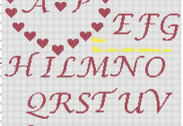 ring_pillows_initials_and_hearts_cross_stitch_pattern