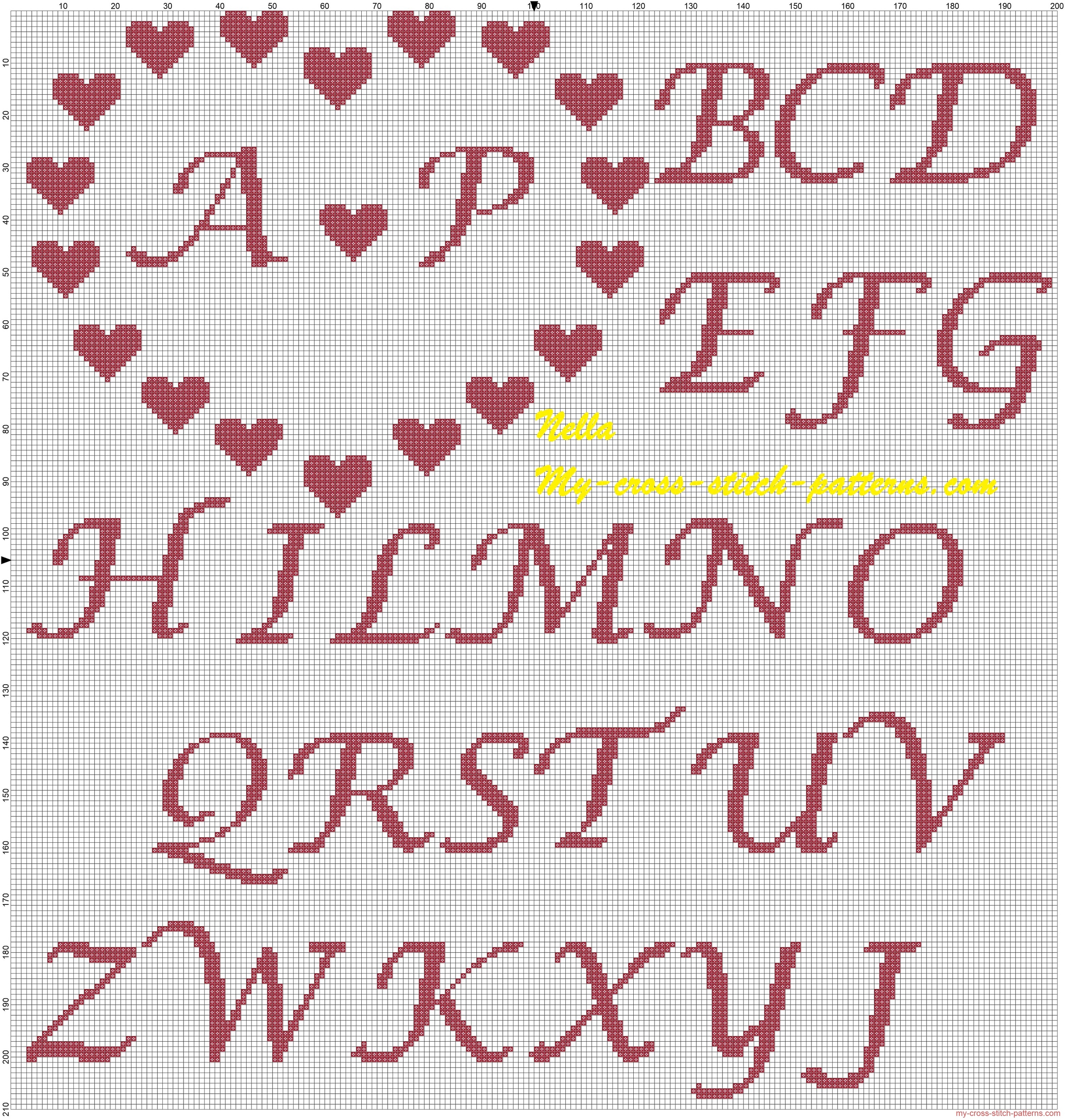 ring_pillows_initials_and_hearts_cross_stitch_pattern