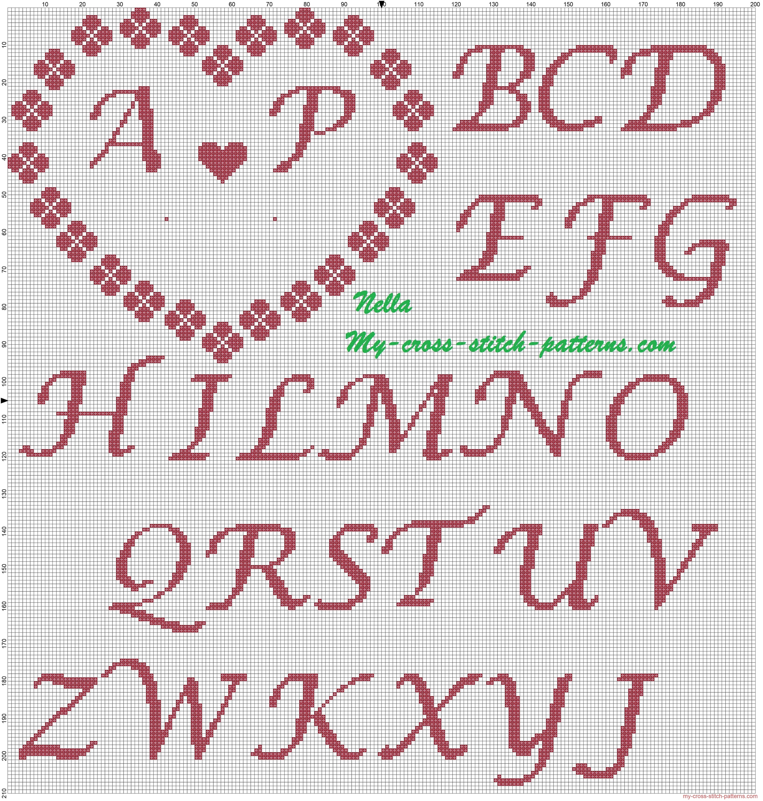 ring_pillows_shamrocks_and_initial_cross_stitch_pattern