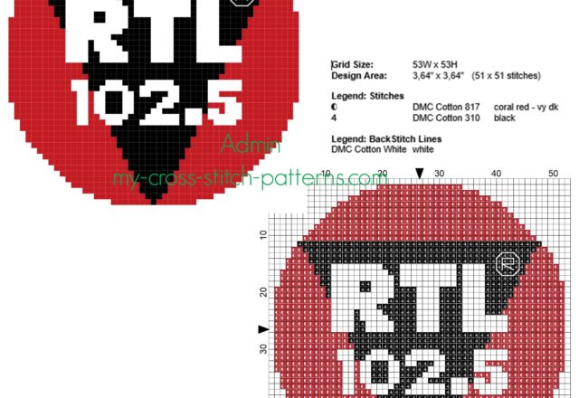 rtl_102_5_radio_logo_free_cross_stitch_pattern_small_size_50_stitches