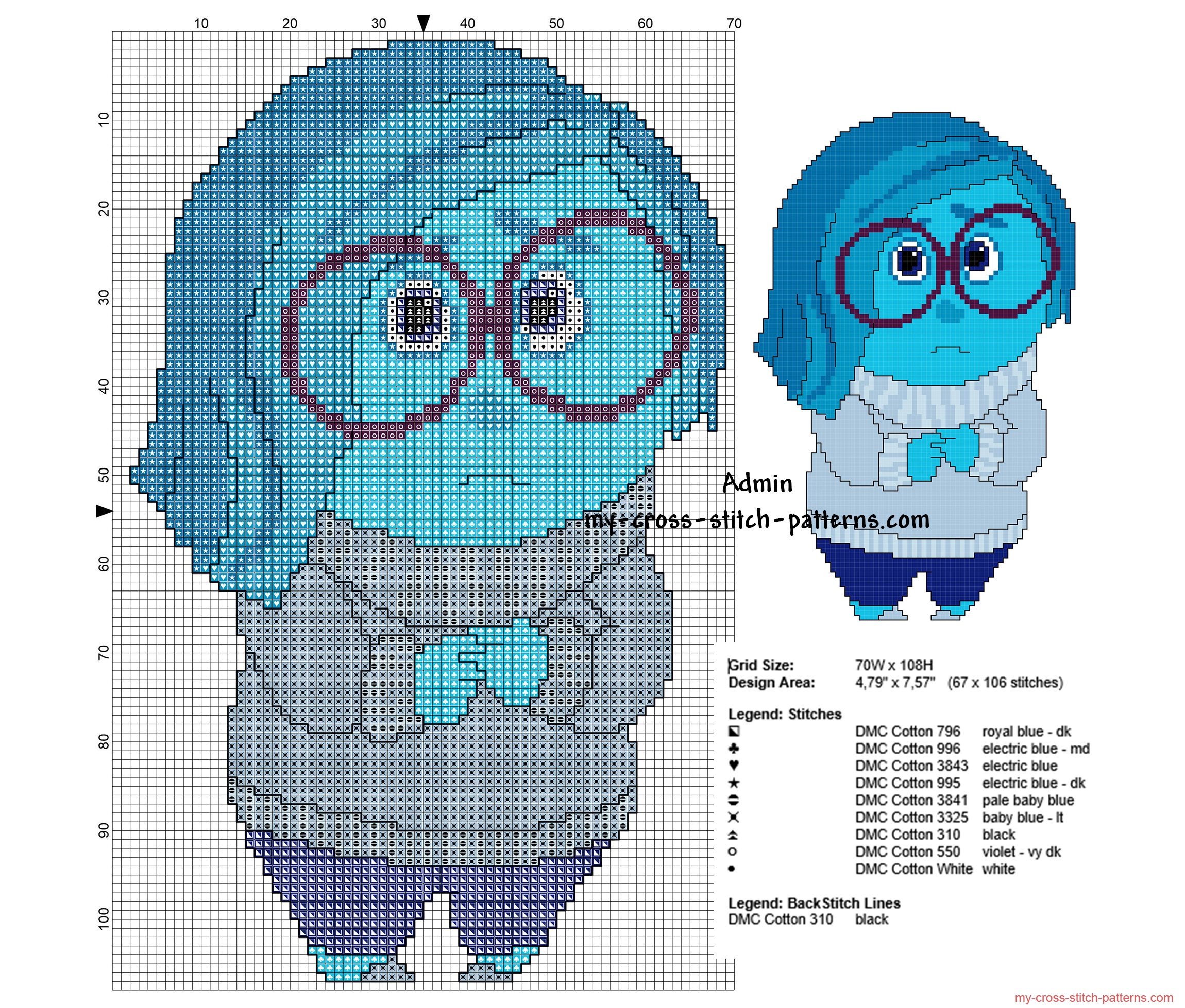 sadness_disney_inside_out_free_cross_stitch_pattern