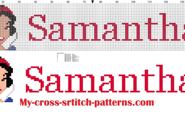 samantha_cross_stitch_pattern_name_with_disney_princess_white_snow