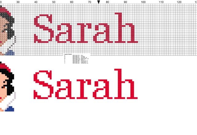 sarah_cross_stitch_pattern_name_with_disney_princess_white_snow