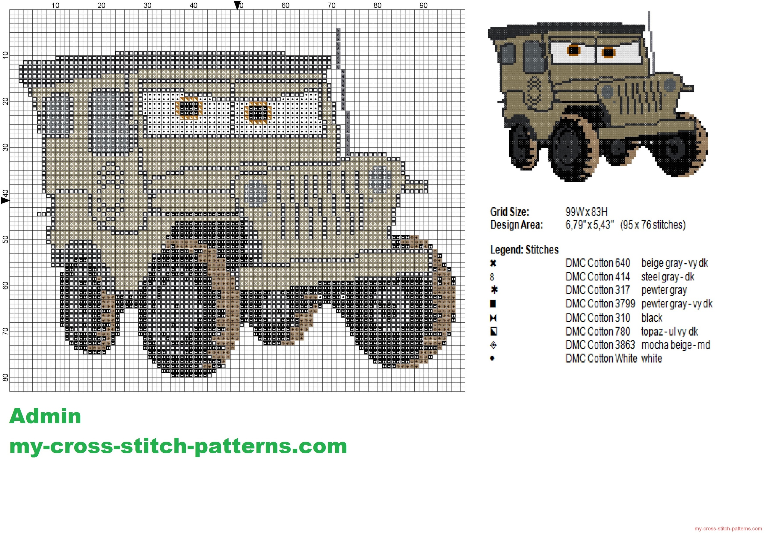 sarge_a_character_from_disney_cars_cross_stitch_pattern