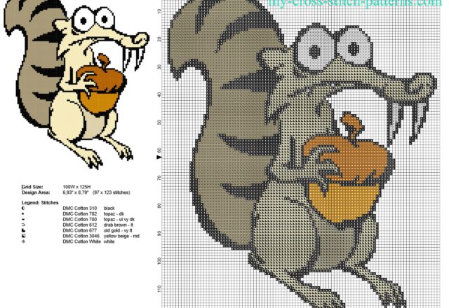 scrat_character_from_ice_age_free_cross_stitch_pattern_download