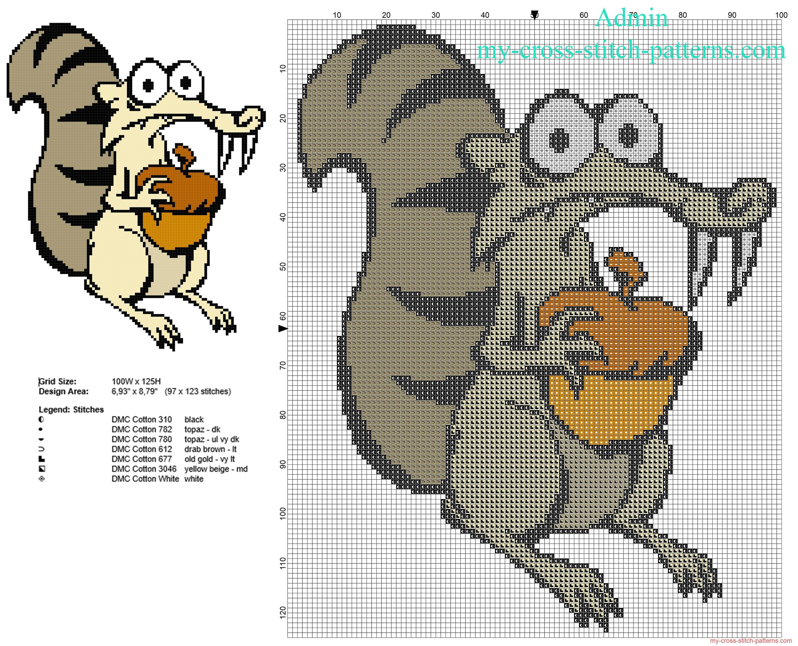 scrat_character_from_ice_age_free_cross_stitch_pattern_download