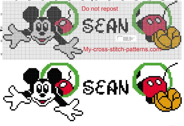 sean_name_whit_mickey_mouse_cross_stitch_patterns_free