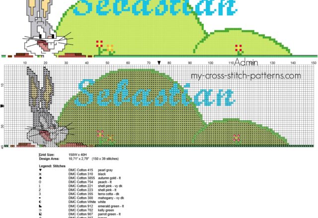 sebastian_cross_stitch_baby_male_name_with_bugs_bunny