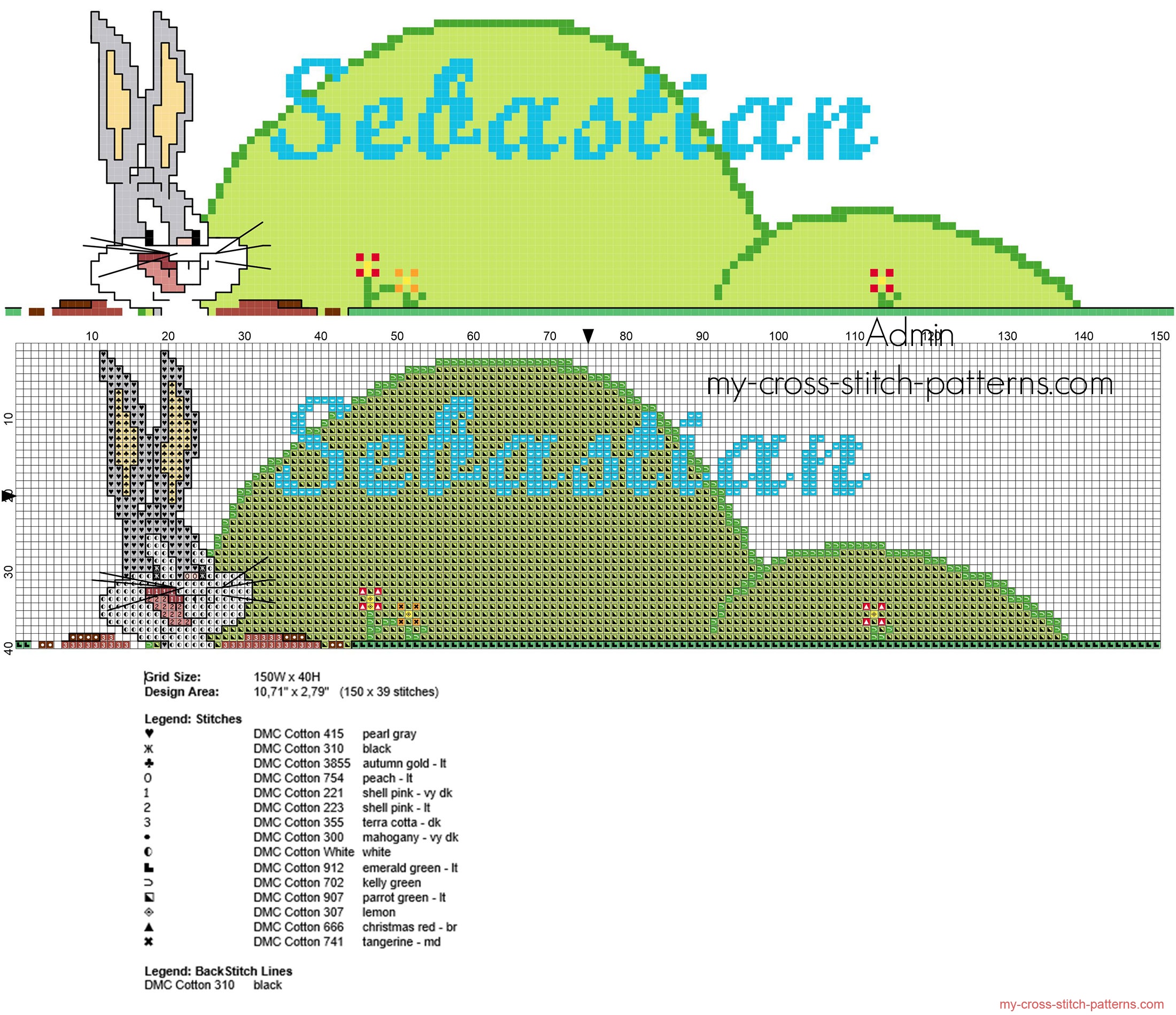 sebastian_cross_stitch_baby_male_name_with_bugs_bunny