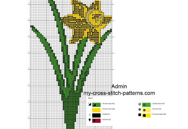 simple_cross_stitch_pattern_of_a_daffodil_flower