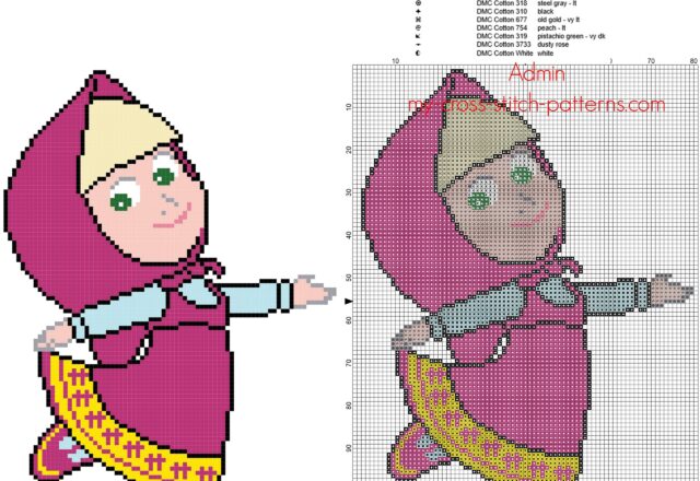 simple_full_stitch_free_cross_stitch_pattern_masha_from_masha_and_the_bear_cartoons