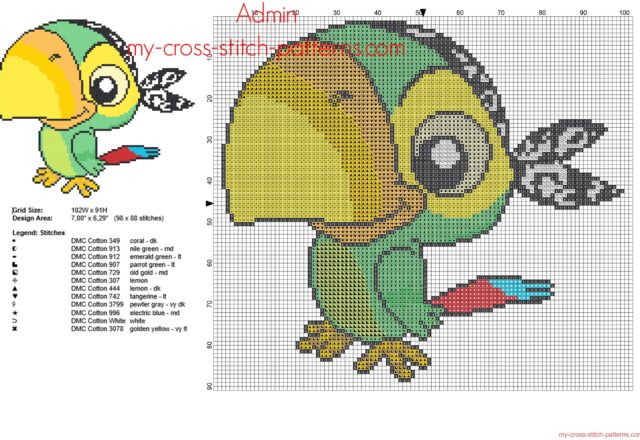 skully_green_parrot_from_disney_cartoon_jake_and_the_never_land_pirates_cross_stitch_pattern