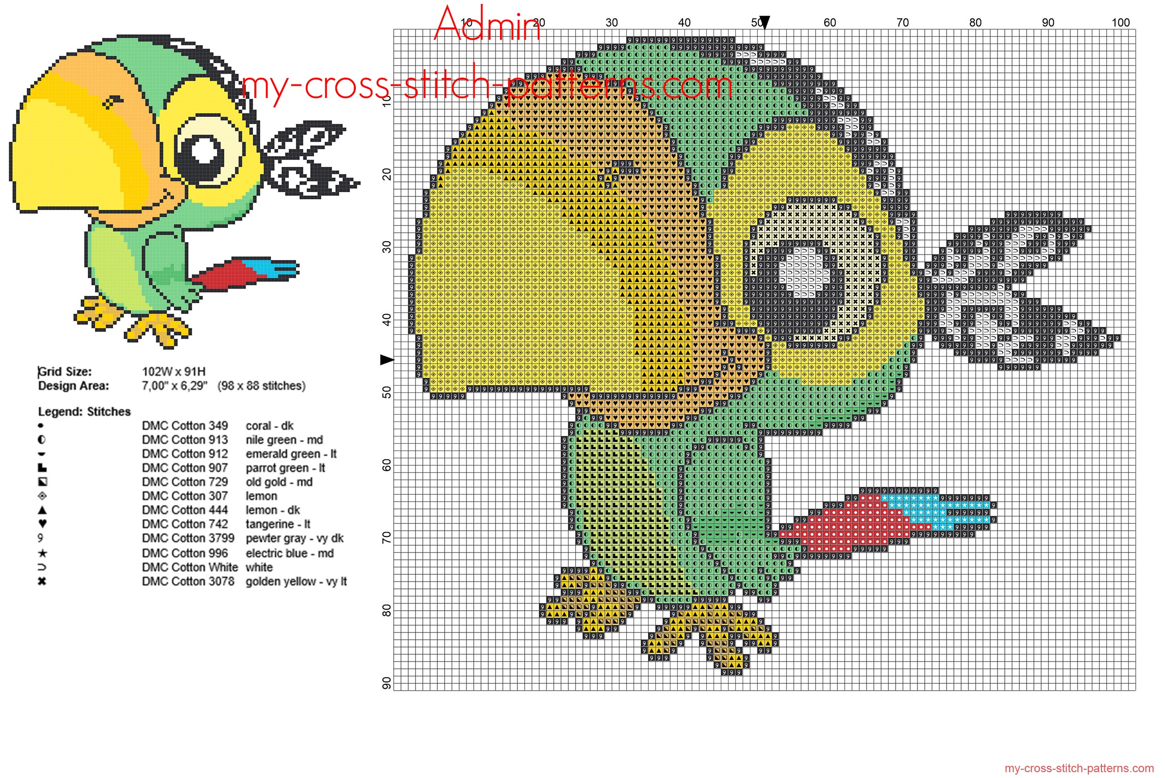 skully_green_parrot_from_disney_cartoon_jake_and_the_never_land_pirates_cross_stitch_pattern