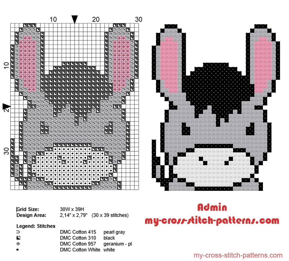 small_and_simple_donkey_face_cross_stitch_pattern_in_40_stitches