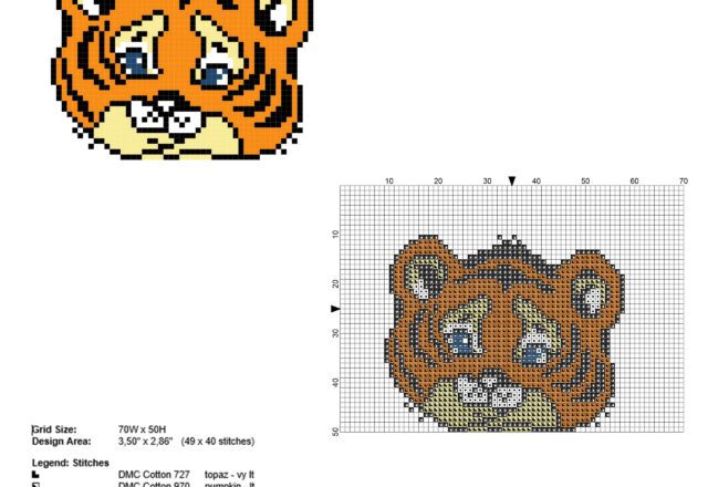 small_animal_face_tiger_free_cross_stitch_pattern_download