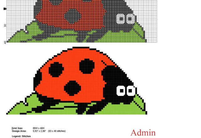 small_animal_ladybug_on_the_leaf_free_cross_stitch_pattern_baby_bib_idea