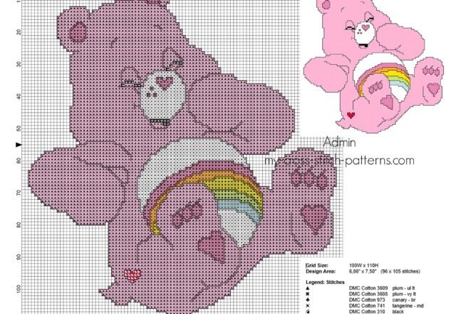 small_back_stitch_cross_stitch_pattern_cheer_bear_from_care_bears