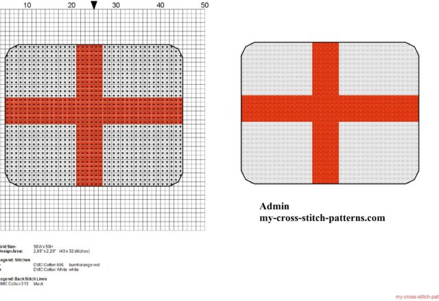 small_england_flag_free_cross_stitch_pattern