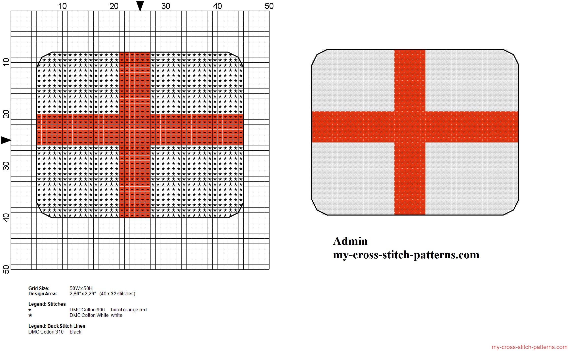 small_england_flag_free_cross_stitch_pattern