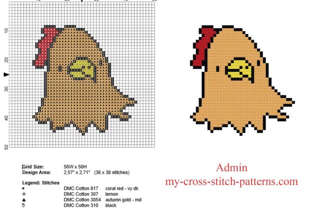 small_hens_face_free_cross_stitch_pattern_baby_bibs_idea