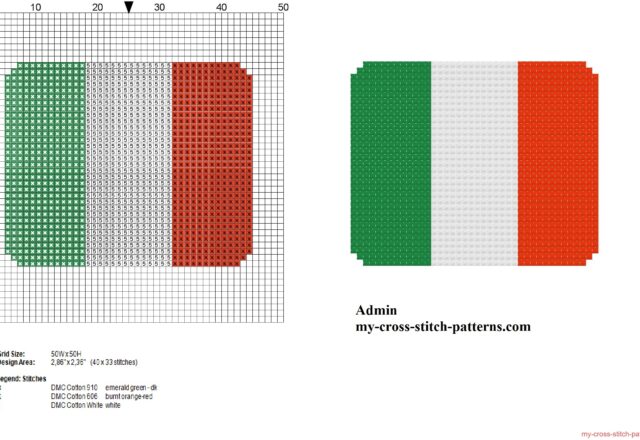 small_italy_flag_free_cross_stitch_pattern