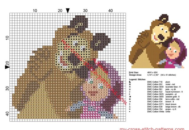 small_masha_and_the_bear_cross_stitch_pattern_for_baby_bibs_size_44_x_41_stitches