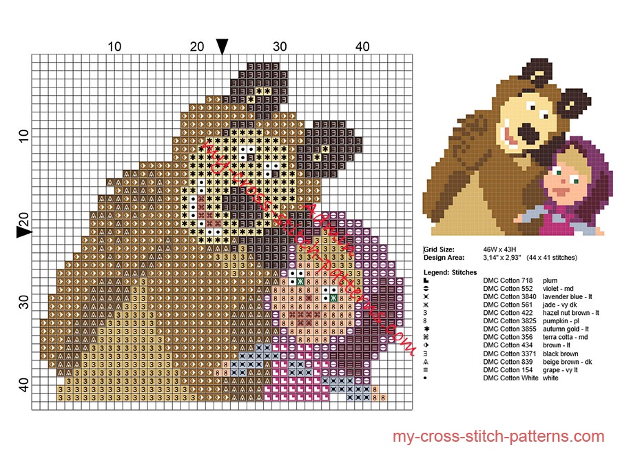 small_masha_and_the_bear_cross_stitch_pattern_for_baby_bibs_size_44_x_41_stitches