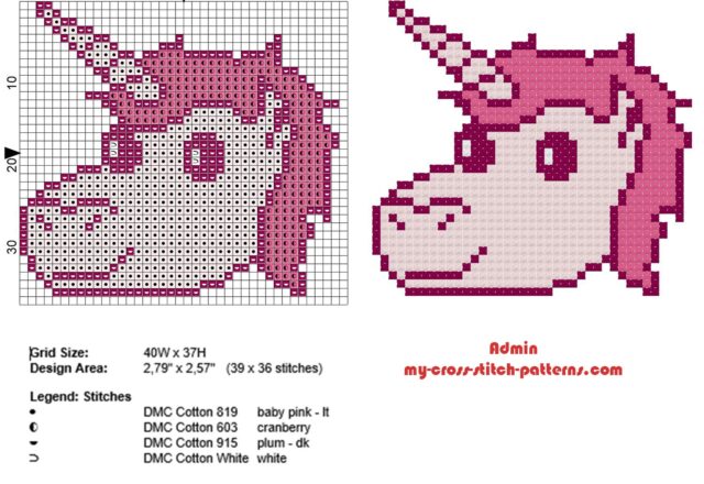 small_unicorn_face_free_cross_stitch_pattern_in_40_stitches