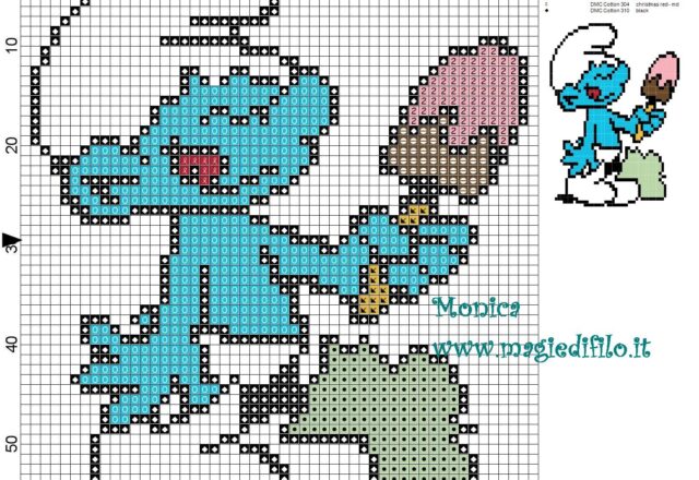 smurf_with_ice_cream_cross_stitch_pattern_