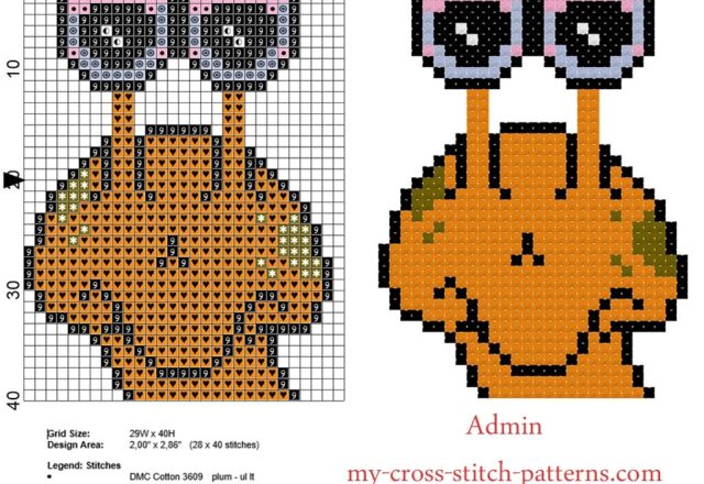 snail_face_small_and_simple_cross_stitch_pattern_in_40_stitches