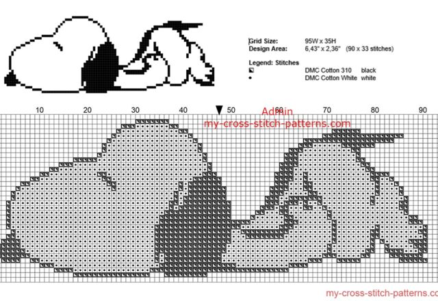 snoopy_sleeping_free_peanuts_cross_stitch_pattern_small_size