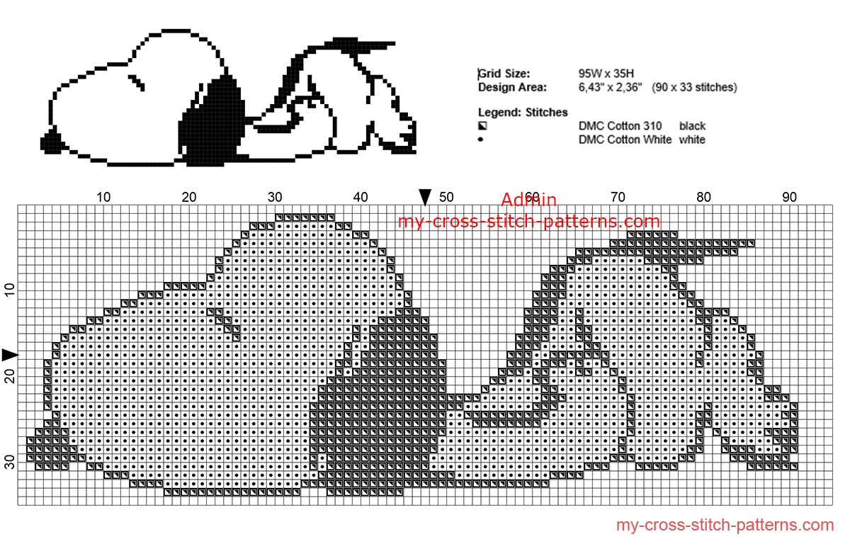 snoopy_sleeping_free_peanuts_cross_stitch_pattern_small_size