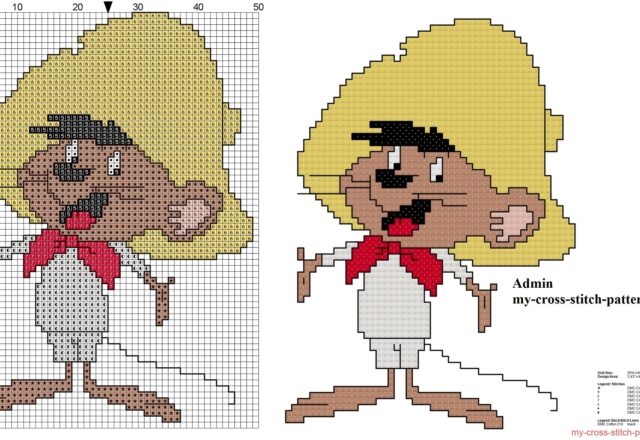 speedy_gonzales_looney_tunes_free_cross_stitch_pattern