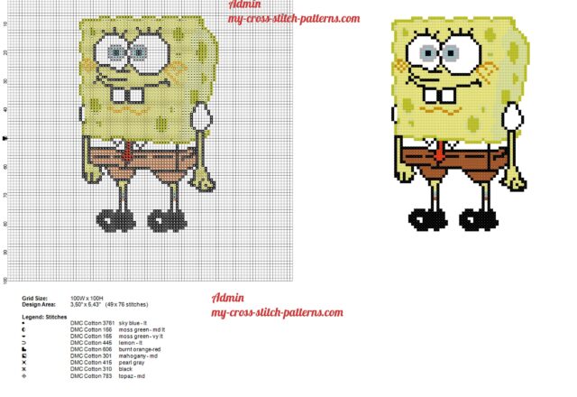 spongebob_squarepants_cross_stitch_pattern